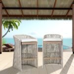Erim Outdoor Patio Bar Chair 2 Chair For Balcony Braided & Rope - Image 6