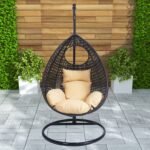 Piro Single Seater Hanging Swing With Stand For Balcony , Garden Swing (Dark Brown)