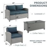 Porch Outdoor Sofa Set 2 Seater, 2 Single seater and 1 Center Table - Image 12