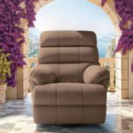Avalon Posture Pro Rocking & Rotating Single Seater Fabric Recliner, Brown, Motorized - Image 2