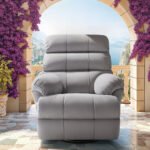 Avalon Posture Pro Rocking & Rotating Single Seater Fabric Recliner, Grey, Motorized - Image 2