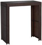 Capone Outdoor Patio Bar Sets 4 Stools and 1 Table (Dark Brown) - Image 6