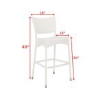 Aysel Outdoor Patio Bar Chair 2 Chairs For Balcony (White) - Image 9