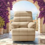 Avalon Posture pro Rocking & Rotating Single Seater Premium Leatherette Recliner, Beige, Motorized - Image 2