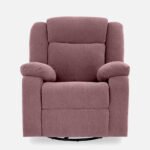 Avalon - Rocking & Rotating Single Seater Fabric Recliner In Pink Colour - Image 2