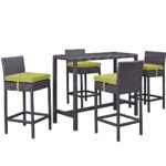 Lomeo Outdoor Patio Bar Sets 4 Chairs and 1 Table (Dark Brown) - Image 15