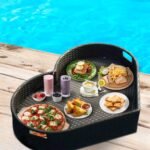 Núria Luxury Floating Serving Tray For Swimming Pool - Black (Heart Shape) - Image 2