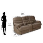 Nilkamal Skelton 3 Seater Manual Recliner (Velvet Brown) - Image 11