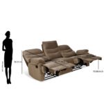 Nilkamal Skelton 3 Seater Manual Recliner (Velvet Brown) - Image 14