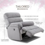 Avalon Posture Pro Rocking & Rotating Single Seater Fabric Recliner, Grey, Motorized - Image 3