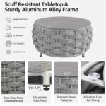 Fiae Outdoor Patio Seating Set 2 Chairs and 1 Table Set (Light Grey) Braided & Rope - Image 7