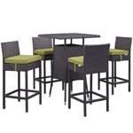 Volta Outdoor Patio Bar Sets 4 Chairs and 1 Table (Dark Brown) - Image 15