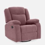 Avalon - Rocking & Rotating Single Seater Fabric Recliner In Pink Colour - Image 3