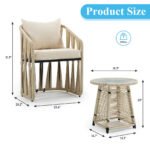 Varqo Outdoor Patio Seating Set 2 Chairs and 1 Table Set Braided & Rope - Image 6