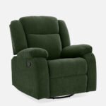 Avalon - Rocking & Rotating Single Seater Fabric Recliner In Green Colour - Image 3