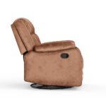 Avalon Rocking & Rotating Desert Orange Single Seater Suede Fabric Recliner - Image 12
