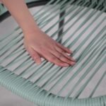 Piel Outdoor Patio Seating Set 4 Chairs and 1 Table Set (Turquoise) - Image 3