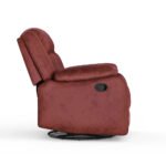 Avalon Rocking & Rotating Crimson Red Single Seater Suede Fabric Recliner - Image 12