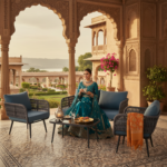 Polari Outdoor Garden Balcony Sofa Set 2 Seater , 2 Single Seater 1 Center Table Set (Grey) Braided and Rope - Image 3