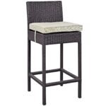 Volta Outdoor Patio Bar Sets 4 Chairs and 1 Table (Dark Brown) - Image 13