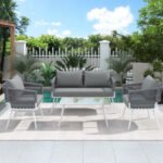 Frias Outdoor Sofa Set 2 Seater, 2 Single seater and 1 Center Table Braided & Rope - Image 8