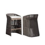 Erim Outdoor Patio Bar Chair 2 Chair For Balcony Braided & Rope - Image 3