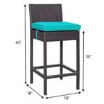 Volta Outdoor Patio Bar Sets 4 Chairs and 1 Table (Dark Brown) - Image 4