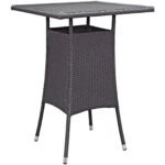 Volta Outdoor Patio Bar Sets 4 Chairs and 1 Table (Dark Brown) - Image 5