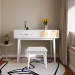 43.3" Classic Makeup Vanity – Elegant Wooden Vanity Desk with Storage - Image 9