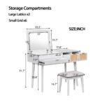 43.3" Classic Makeup Vanity – Elegant Wooden Vanity Desk with Storage - Image 4