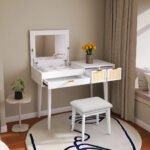 43.3" Classic Makeup Vanity – Elegant Wooden Vanity Desk with Storage - Image 5