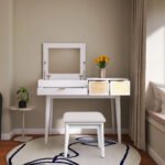 43.3" Classic Makeup Vanity – Elegant Wooden Vanity Desk with Storage - Image 6