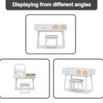 43.3" Classic Makeup Vanity – Elegant Wooden Vanity Desk with Storage - Image 8