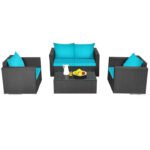 Carcamo Outdoor Sofa Set 2 Seater, 2 Single seater and 1 Center Table (Blue) - Image 5