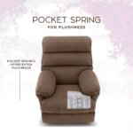 Avalon Posture Pro Rocking & Rotating Single Seater Fabric Recliner, Brown, Motorized - Image 3