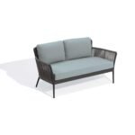 Trecla Outdoor Garden Balcony Sofa Set 2 Seater , 2 Single Seater 1 Center Table Set (Dark Grey) Braided and Rope - Image 3
