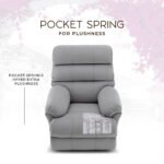 Avalon Posture Pro Rocking & Rotating Single Seater Fabric Recliner, Grey, Motorized - Image 6