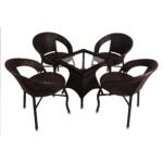 Bloom Outdoor Patio Seating Set 4 Chairs and 1 Table Set - Image 2