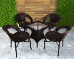 Bloom Outdoor Patio Seating Set 4 Chairs and 1 Table Set