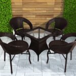 Bloom Outdoor Patio Seating Set 4 Chairs and 1 Table Set