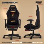 Drogo ProForm Suede Ergonomic Gaming Chair Adjustable Seat & Massager Lumbar Pillow - Image 4