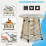 Varqo Outdoor Patio Seating Set 2 Chairs and 1 Table Set Braided & Rope - Image 4