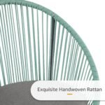 Piel Outdoor Patio Seating Set 4 Chairs and 1 Table Set (Turquoise) - Image 4