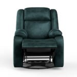 Avalon Rocking & Rotating Midnight Blue Single Seater Suede Fabric Recliner - Image 5