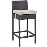 Lomeo Outdoor Patio Bar Sets 4 Chairs and 1 Table (Dark Brown) - Image 13