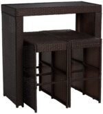 Capone Outdoor Patio Bar Sets 4 Stools and 1 Table (Dark Brown) - Image 5