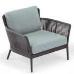 Conti Outdoor Patio Seating Set 2 Chairs and 1 Table Set (Grey) Braided & Rope - Image 3