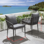 Pepita Outdoor Patio Seating Set 2 Chairs and 1 Table Set Braided & Rope - Image 11
