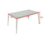 Colombina Outdoor Patio Dining Set 6 Chairs and 1 Table (Pearl white) - Image 4