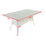 Lodovico Outdoor Patio Dining Set 6 Chairs and 1 Table (Pearl white) - Image 5